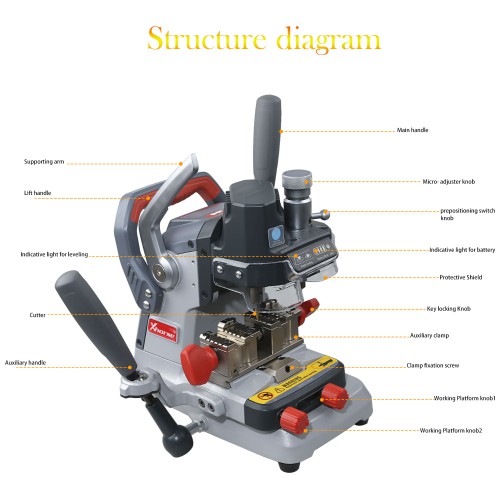 (Second-hand 90% New)Xhorse DOLPHIN XP007 XP-007 Manual Key Cutting Machine for Laser, Dimple and Flat Keys Free Shipping