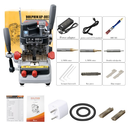 (Second-hand 90% New)Xhorse DOLPHIN XP007 XP-007 Manual Key Cutting Machine for Laser, Dimple and Flat Keys Free Shipping