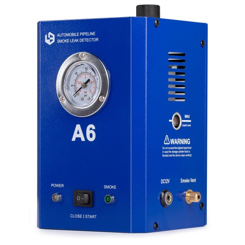 A6 Automobile Pipeline Smoke Leak Detector with Pressure Gauge Test Leak in Vehicle Pipe Systems for Cars, Motorcycles, Snowmobiles, ATV, Boats