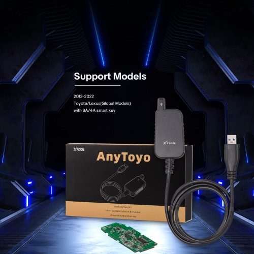 XTOOL AnyToyo SK1 For 2013-2022 Toyota/Lexus with 8A/4A Smart Key Matching All Key Lost With Bench-free Pincode-free Key Coding Works With X100PAD3