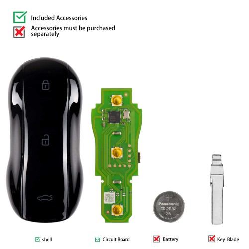 XHORSE XSSC21EN XSSC01EN XM38 TOY.T Univesal Smart Key Supercar Style Glossy Black Color