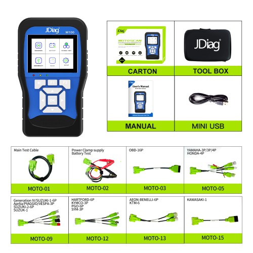 JDiag M100 Moto Scanner Universal Motorcycle Scan Tool Standard Version