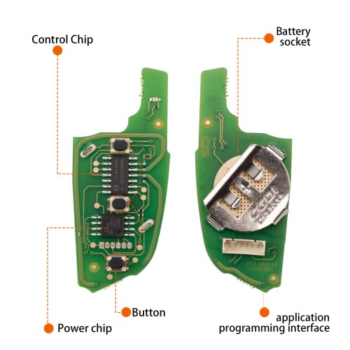 CGDI C13-000012 DF(3BTN) 3 Buttons Wire Remote Used with CGDI K2 Remote Key Programmer 5PCS