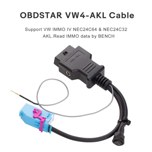 OBDSTAR VW4-AKL Cable Support VW IMMO IV NEC24C64 & NEC24C32 AKL.Read IMMO data by BENCH