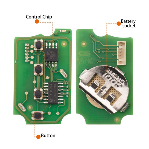 CGDI C13-000004 HON.D Style(3+1BTN) 4 Buttons Wire Remote Used with CGDI K2 Remote Key Programmer 5PCS