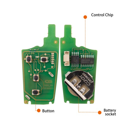 CGDI C13-000005 BUI.C New Style(Flip-4BTN) 4 Buttons Wire Remote Used with CGDI K2 Remote Key Programmer 5pcs