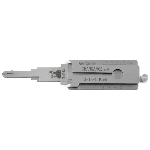 LISHI CHANGAN(02) Flat Milling Tool (8-CUT) (Left Slot) 2-in-1 Pick & Decoder for Changan Ignition Locks/Door Locks