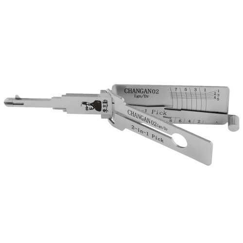 LISHI CHANGAN(02) Flat Milling Tool (8-CUT) (Left Slot) 2-in-1 Pick & Decoder for Changan Ignition Locks/Door Locks