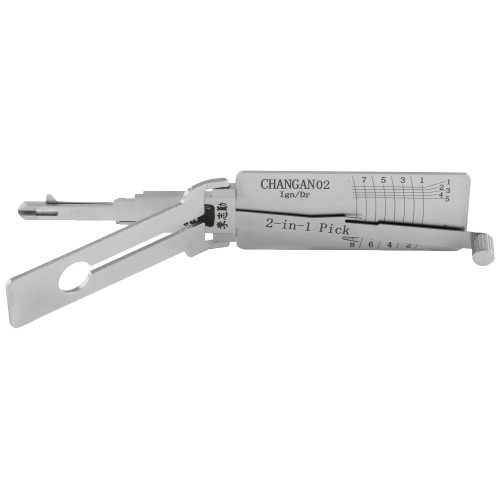 LISHI CHANGAN(02) Flat Milling Tool (8-CUT) (Left Slot) 2-in-1 Pick & Decoder for Changan Ignition Locks/Door Locks