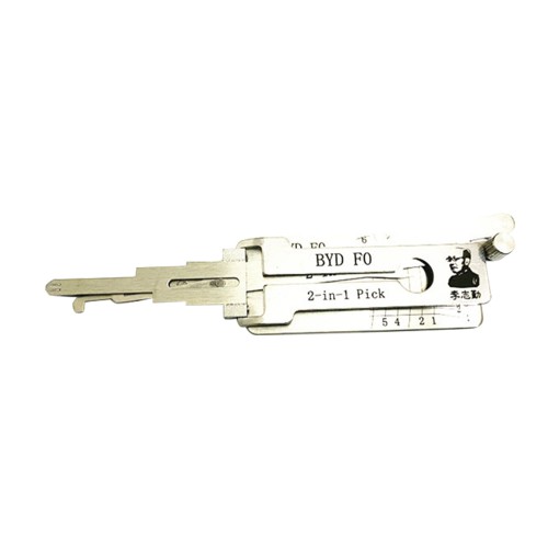 LISHI BYDF0 Flat Milling Tool 2-in-1 (6-CUT) BYDF0 Tool for BYD F0 - Ignition, Door, and Trunk Lock Pick and Decoder