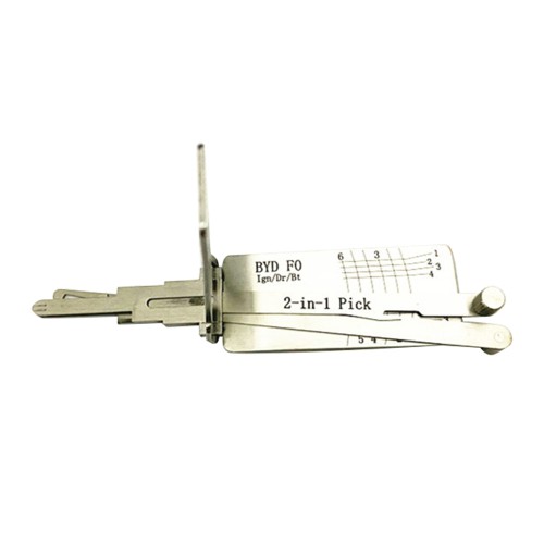 LISHI BYDF0 Flat Milling Tool 2-in-1 (6-CUT) BYDF0 Tool for BYD F0 - Ignition, Door, and Trunk Lock Pick and Decoder