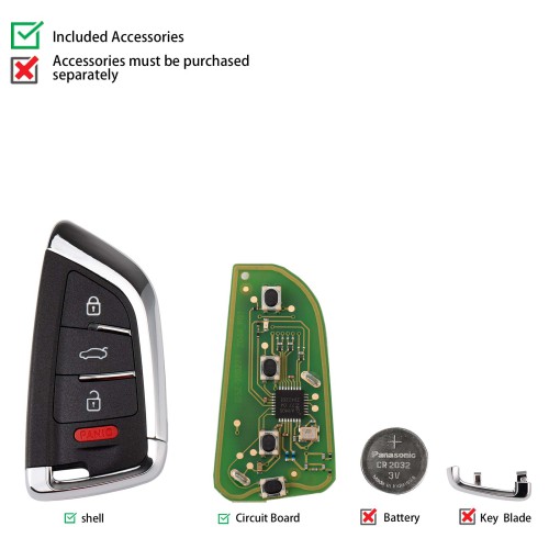 CGDI C15-000003 BM.W DF Blade(4BTN) 4 Buttons Smart Remote Used with CGDI K2 Remote Key Programmer 5pcs