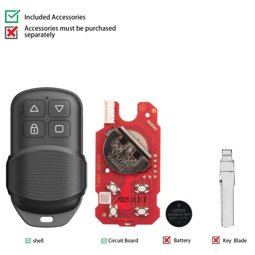 XHORSE XKGHG3EN Masker Style 4 Buttons Garage Remote Second Generation Universal Remote 5PCS