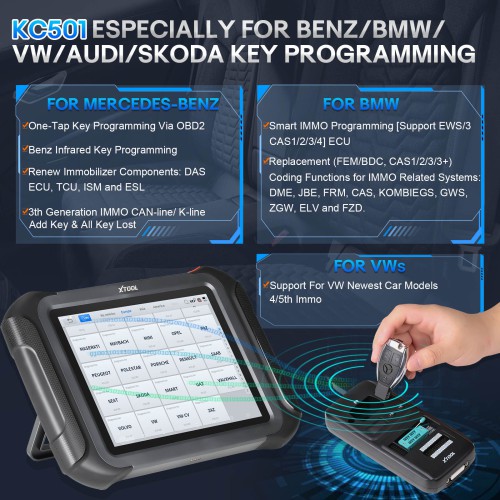 Xtool X100 MAX 2 Auto Key Programmer with J2534 VCI and KC501 Supports Online Programming 42 Service Functions Topology Update of X100 PAD3