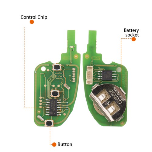 CGDI C13-000002 DS 3 Buttons Wire Remote Used with CGDI K2 Remote Key Programmer 5PCS