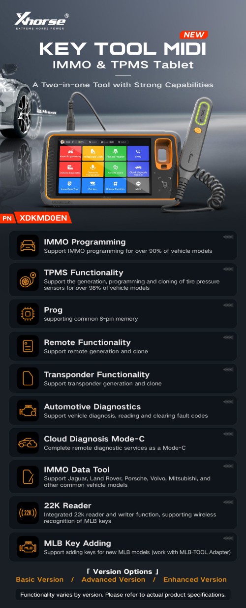 Xhorse XDKMD0EN VVDI Key Tool MIDI Basic Version Supports IMMO and TPMS Function