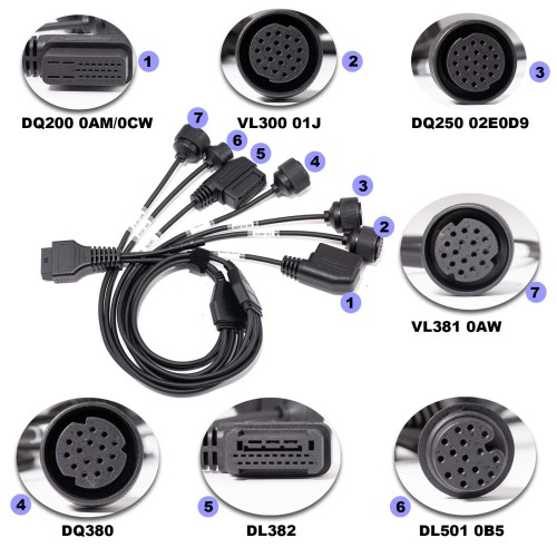 OEM 7-in-1 Transmission Cable (OBD Female) for Volkswagen