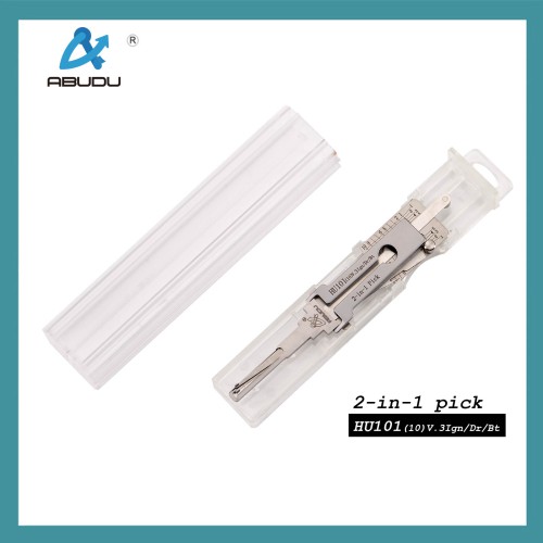 ABUDU AIAC001U HU101 Ignition Universal Door Lock Side-Milled Dual Track Pick and Decoder Tool, 10-Cut Depth