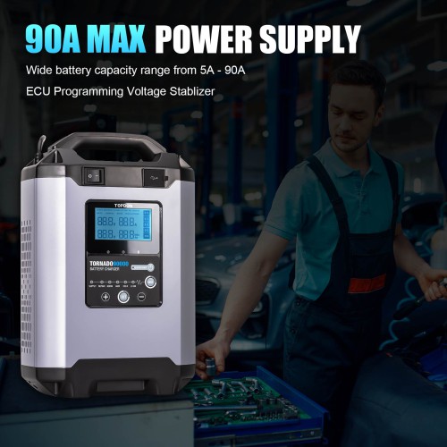 TOPDON Tornado90000 - 90A Stable Power Supply & Smart Charger 12V/24V
