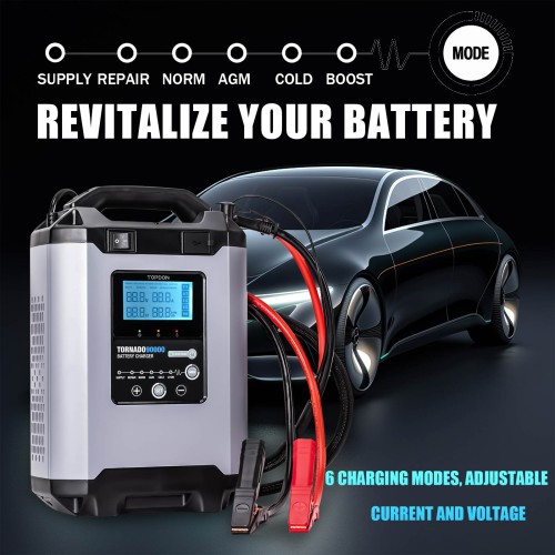 TOPDON Tornado90000 - 90A Stable Power Supply & Smart Charger 12V/24V