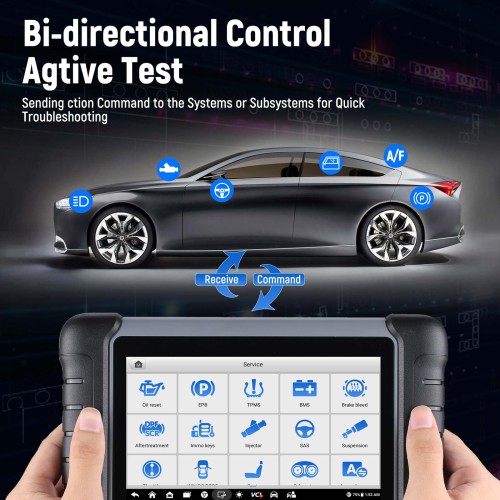 Autel MaxiCOM MK808BT Car Diagnostic Scan Tool, Active Tests & Bi-Directional Control Scanner