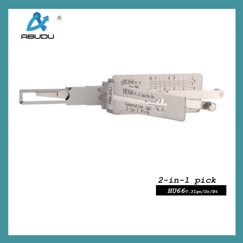 ABUDU HU66 Ignition Universal Door Lock Inner Milling Double Track Opening and Reading Two-in-One Tool, Depth of Cut (8-cut) IC CARD: 909