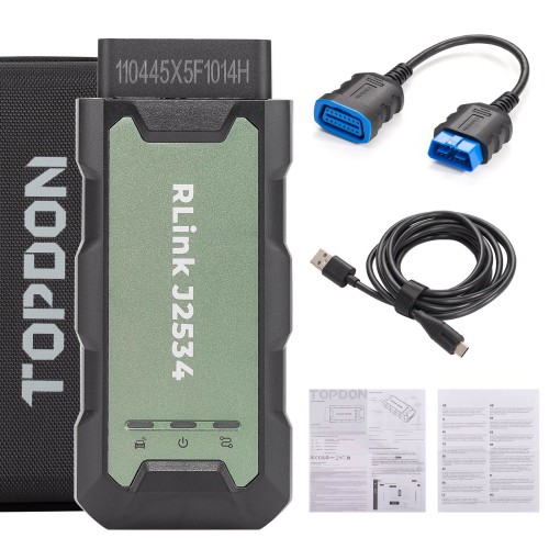 Topdon Rlink J2534 Pass-Thru VCI – OEM Diagnostics & Programming Tool for 17+ Vehicle Brands Supports D-PDU, CAN-FD, DoIP