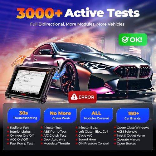 AUTEL MaxiCOM MK906S PRO-TS Support TPMS, AutoVIN, OE-level Diagnostics, Read/Erase Codes, View Freeze Frame Live Data with Bluetooth