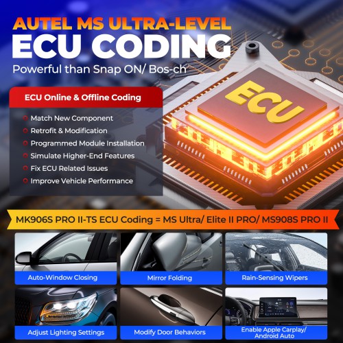 AUTEL MaxiCOM MK906S PRO-TS Support TPMS, AutoVIN, OE-level Diagnostics, Read/Erase Codes, View Freeze Frame Live Data with Bluetooth