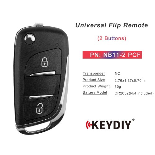 KEYDIY KD NB11-2 PCF Universal Flip Remote Key 2 Buttons for PSA Type 5PCS