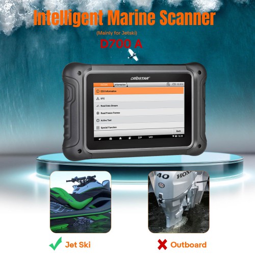 OBDSTAR D700 A（ Mainly for Jetski）Intelligent Marine Scanner Honda Jetski Yamaha Jetski Kawasaki Jetski BRP (Sea Doo)