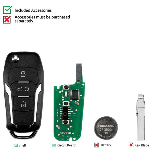 KEYDIY NB12-3 KD Universal Flip Remote Key 3 Buttons for Ford Type 5pcs/lot