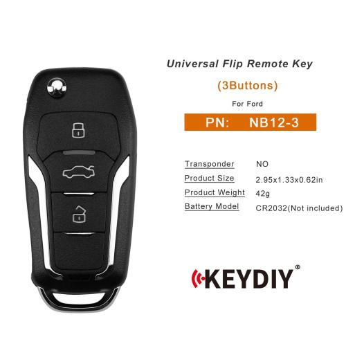 KEYDIY NB12-3 KD Universal Flip Remote Key 3 Buttons for Ford Type 5pcs/lot
