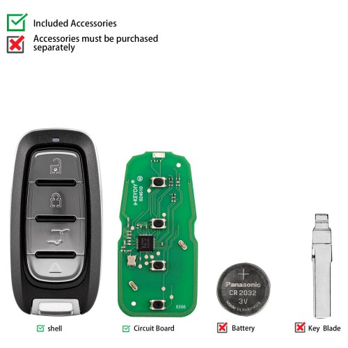 KEYDIY KD ZB27-4 Universal Smart Remote Key 4 Buttons for Chrysler Type 5pcs