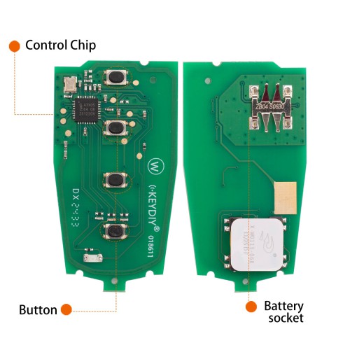 KEYDIY KD ZB04-4 KD Universal Smart Remote Key (Right Slot) 3+1 Buttons for Hyundai Type 5pcs