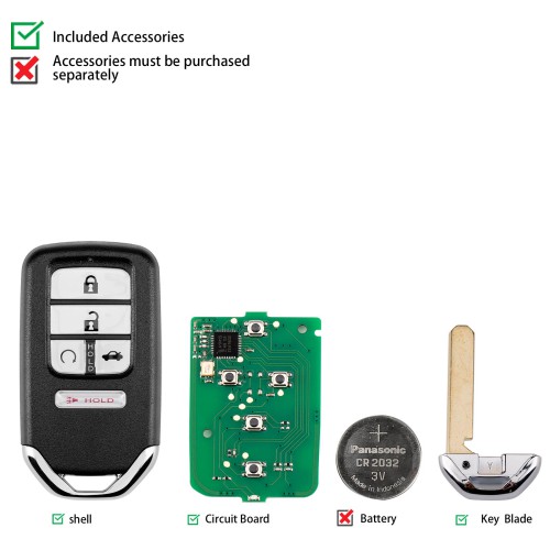 KEYDIY KD ZB10-5 Universal Smart Remote Key 4+1 Buttons for Honda Type 5pcs