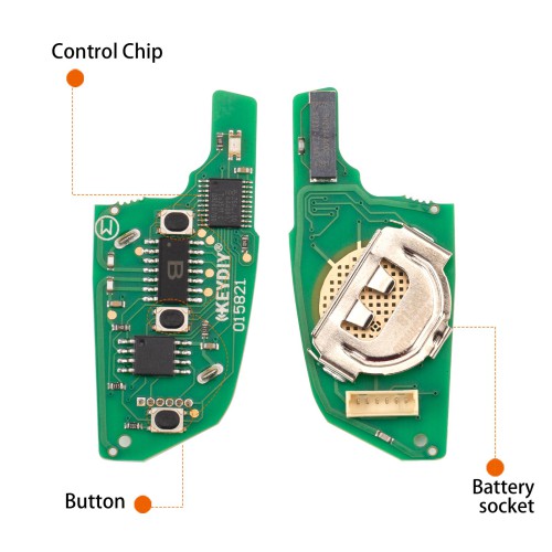KEYDIY KD NB29-3 Universal Flip Remote Key 3 Buttons (Metal Buttons) 5PCS