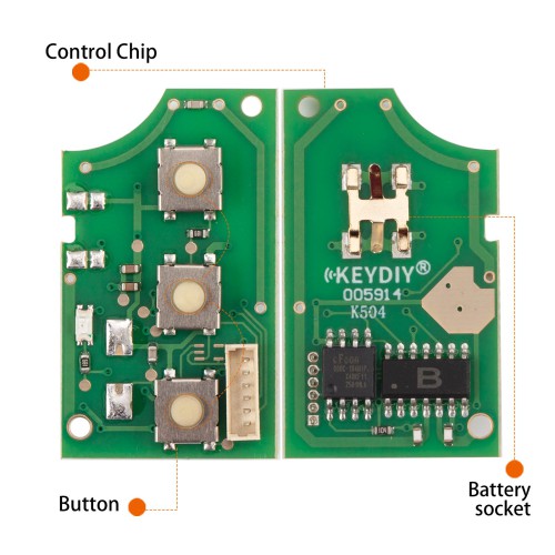 KEYDIY KD B01-3 Universal Flip Remote Key 3 Buttons for Volkswagen Type 5pcs
