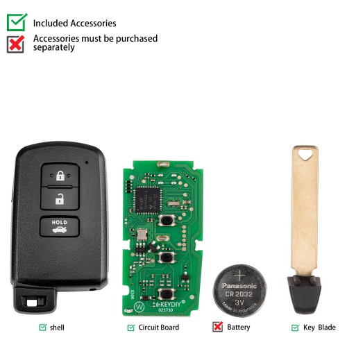 KEYDIY KD TB06-3 Universal Smart Remote Key 3 Buttons for Toyota Type 5pcs