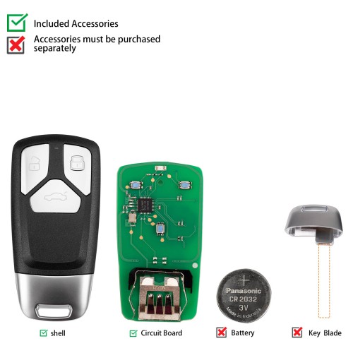 KEYDIY KD ZB26-3 Universal Smart Remote Key 3 Buttons for Audi Type 5pcs