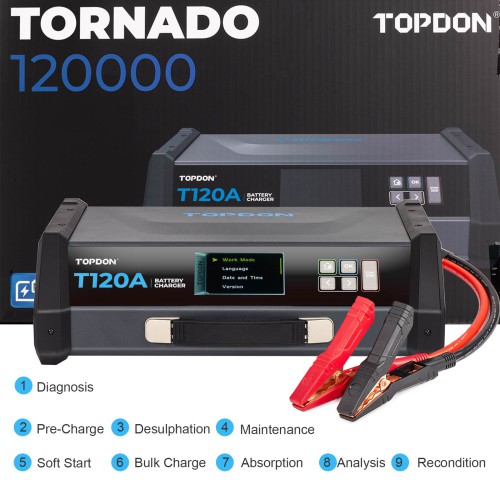 TOPDON T120A Stable Power Supply & 12V Battery Charger Cable Length: 5M