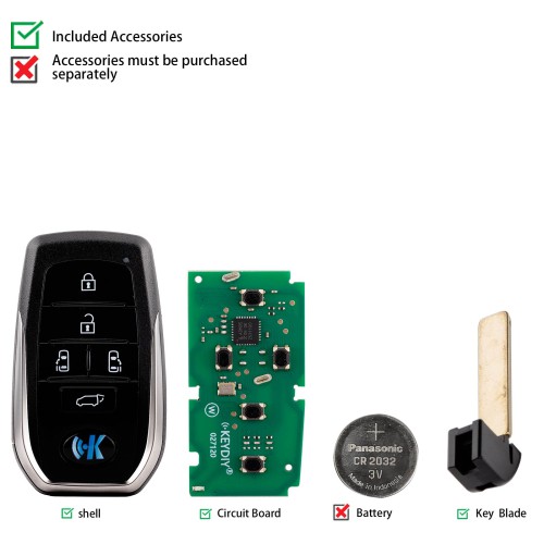 KEYDIY KD ZB35-5 Universal Smart Remote Key 5 Buttons for Toyota Type 5pcs