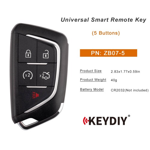 KEYDIY KD ZB07-5 Universal Smart Remote Key 5 Buttons 5pcs