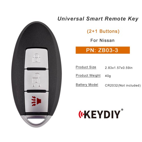 KEYDIY KD ZB03-3 Universal Smart Remote Key 2+1 Buttons for Nissan Type