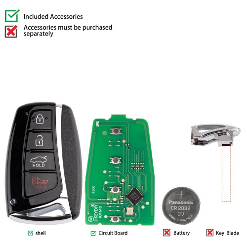 KEYDIY KD ZB39-4 Universal Smart Remote Key 3+1 Buttons for Hyundai Type 5pcs