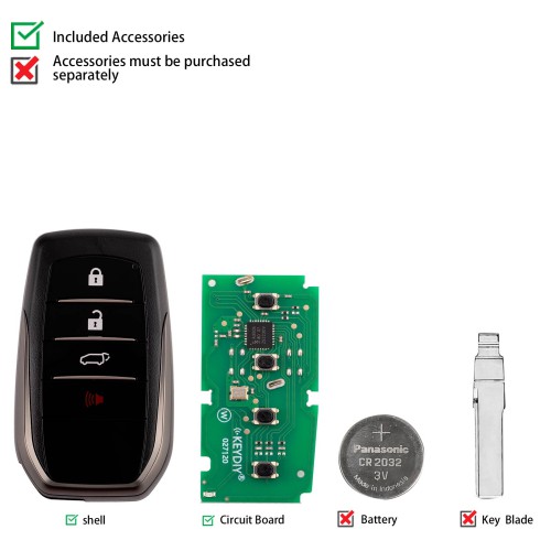 KEYDIY KD ZB35-4 Universal Smart Remote Key 3+1 Buttons for Toyota Type 5PCS