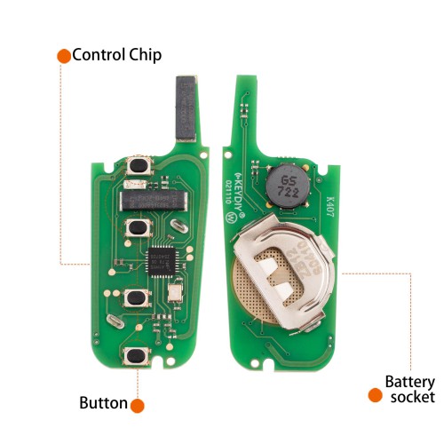 KEYDIY KD ZB12-4 Universal Smart Remote Key 3+1 Button for Ford Type 5PCS
