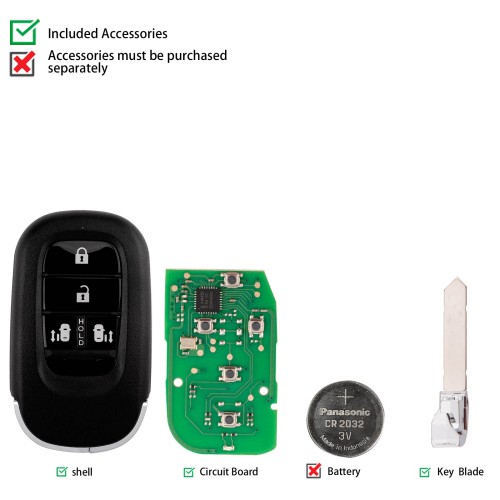 KEYDIY KD ZB46-4 Universal Smart Remote Key (Side Doors) 4 Buttons for Honda Type 5pcs
