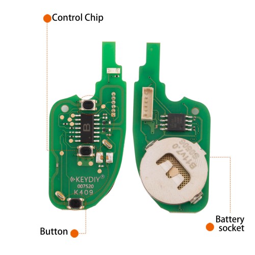 KEYDIY KD B11-2+1 Universal Flip Remote Key 2+1 Buttons for Peugeot Type 5pcs