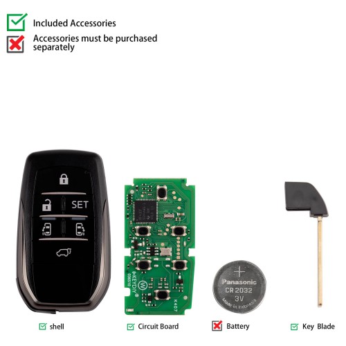 KEYDIY KD TB01-6 (NEW) for Toyota for Lexus Universal Smart Remote Key 6 Buttons With 8A Transponder 5pcs